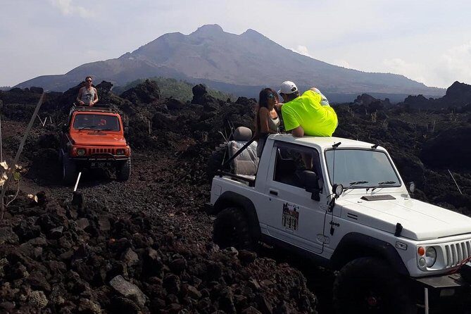 Mount Batur Jeep Sunrise & Overnight Glamping Experience - Jeep time after sunrise: black lava and sand fields where regular cars won’t go